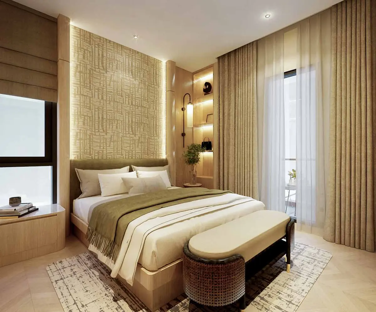 Kamar utama di lantai dua LACE 6 di Lacewood, The Forestine Citra, CitraGarden City Jakarta Barat